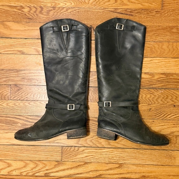 CHARLES DAVID Vintage Riding Boot. Black. Red Zip. The Rowdy. Women’s Size 9. - Picture 2 of 16